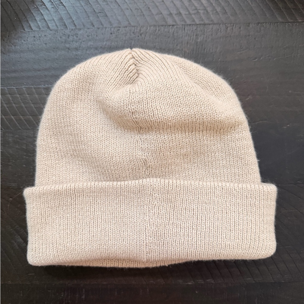 adidas Trefoil Knit Beanie in Light Beige - Picture 2 of 3